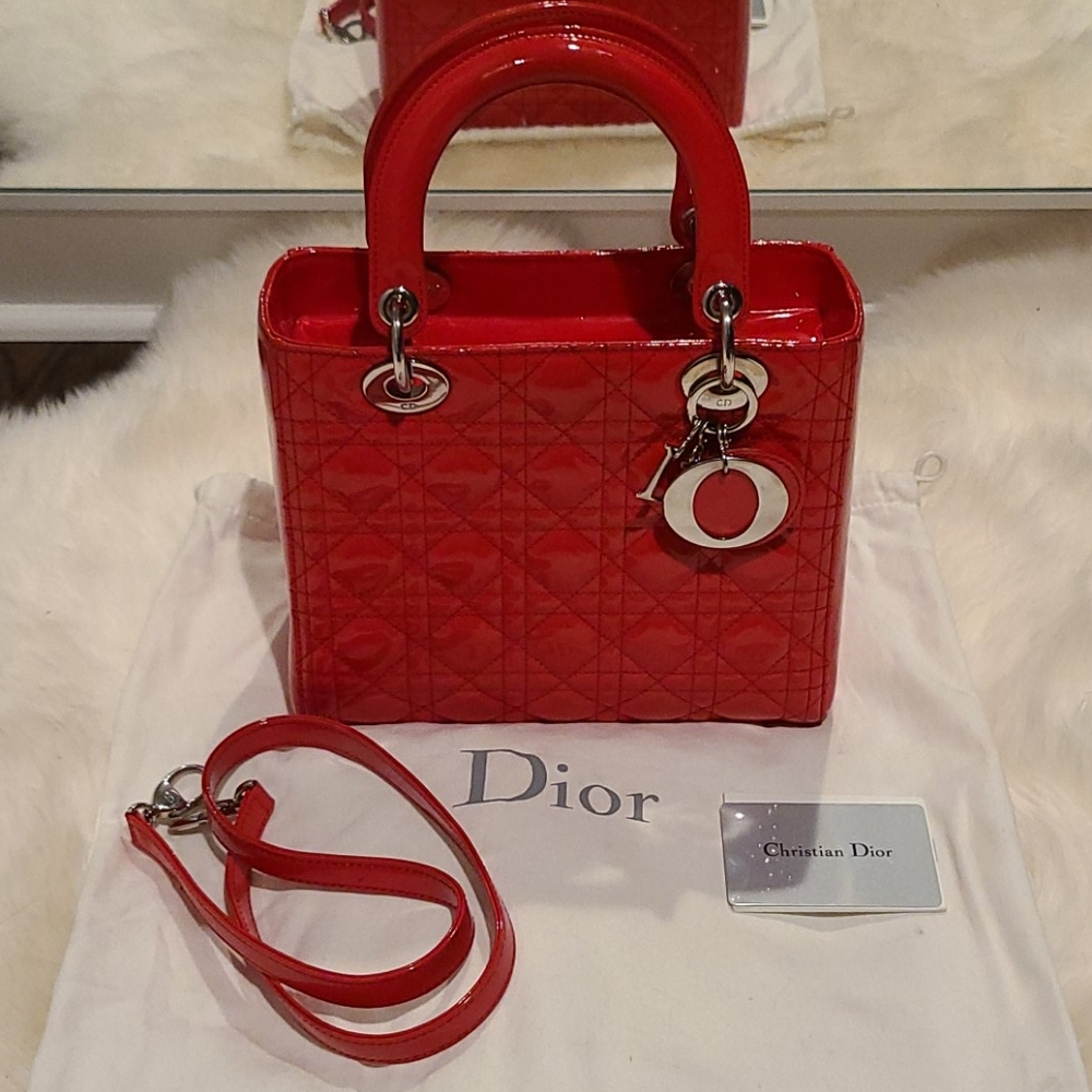 Dior lady medium patent